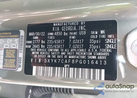 2023 Kia Sportage X-Pro Prestige из США, поврежденный, VIN 5XYK7CAF8PG016413